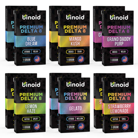 BINOID DELTA 8 THC VAPE CARTRIDGES – BUNDLE