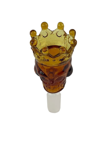 Skull & Crown Glass Bong Bowl - 14mm