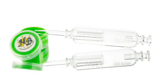 Frozen Nectar Collector Kit: Freezable Glycerin Dab Straw - Aqua and White  - Quartz Banger