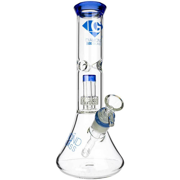 16 Inline Matrix Percolator Bong Glass Water Pipe Thick and Heavy - Blue  -SmokeDay