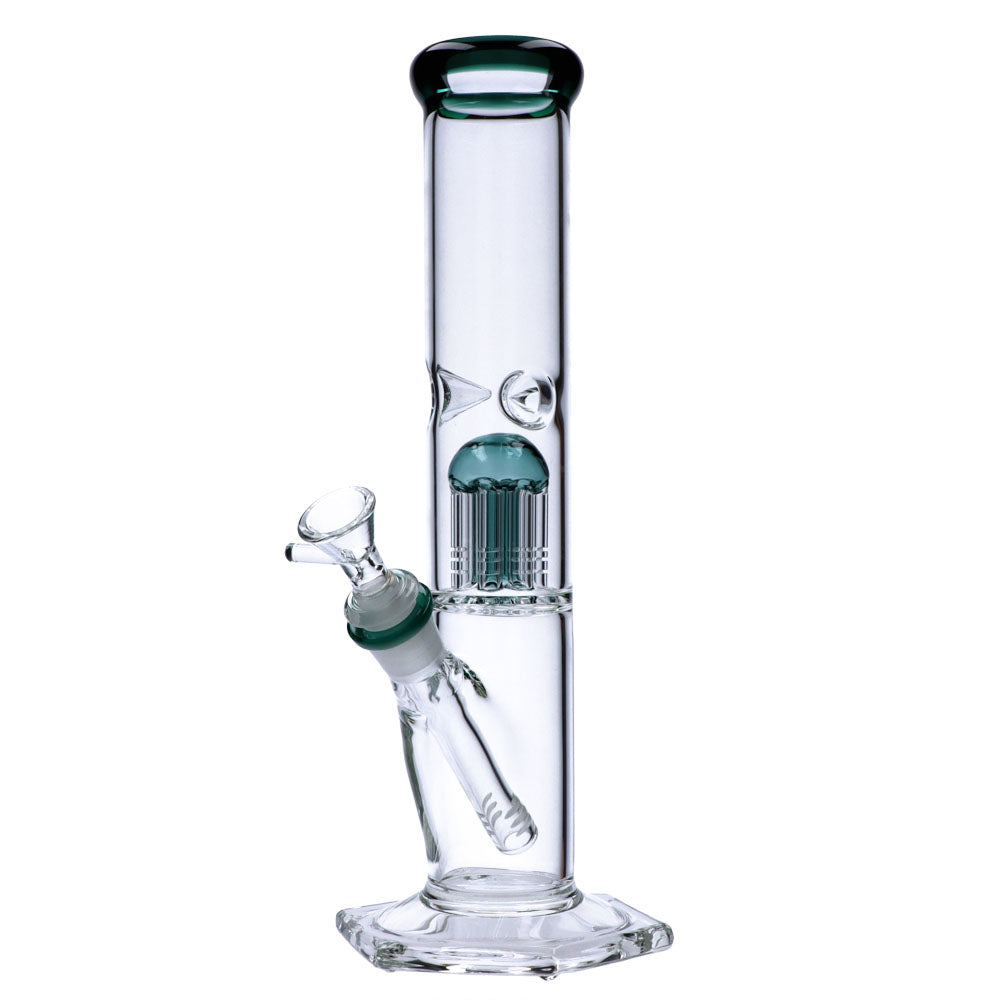 Straight Glass Water Pipe with Tree Percolator