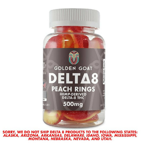 Delta 8 Gummies 500mg - Peach Rings